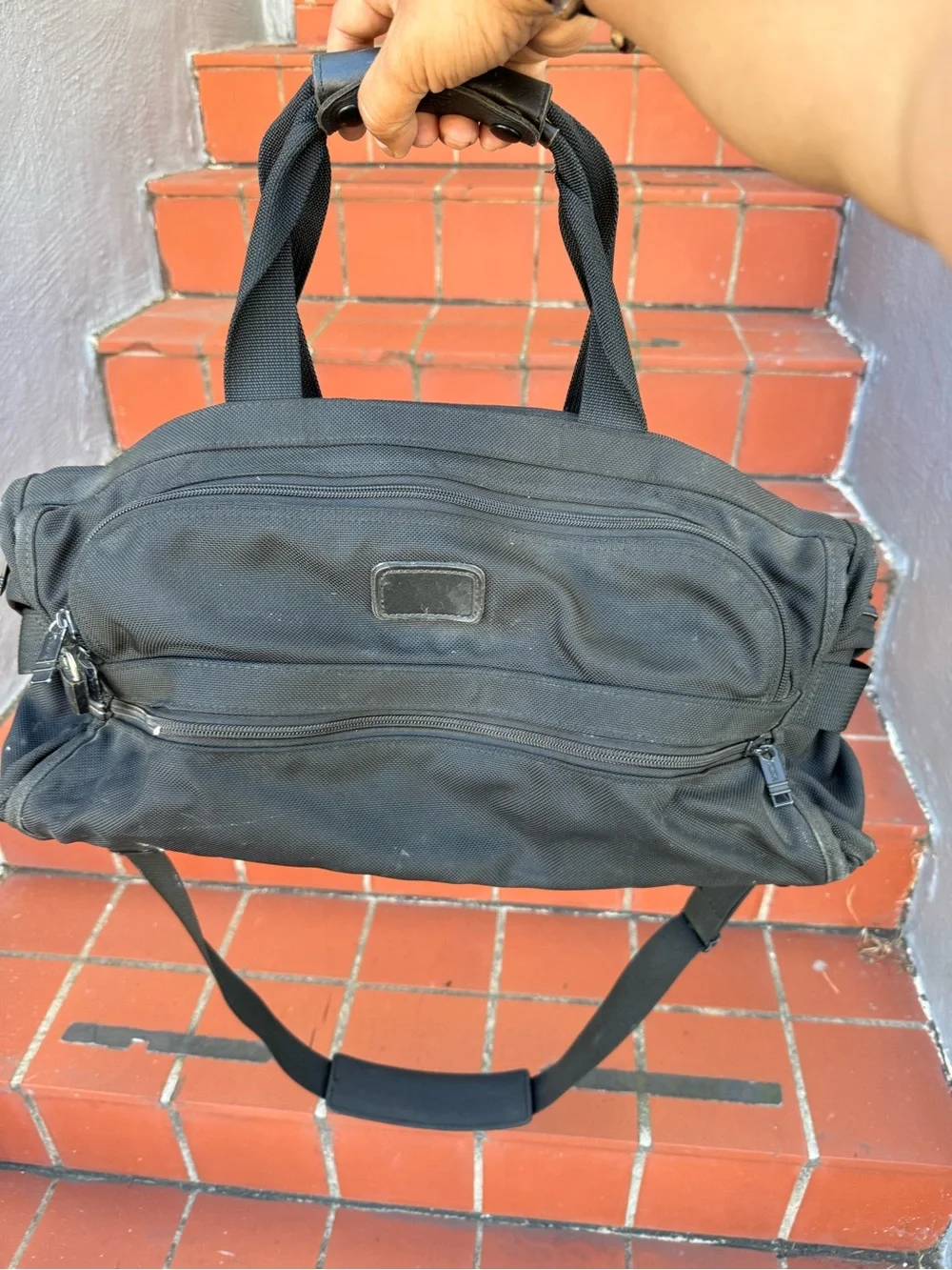 Rare Vintage TUMI Alpha Small Gym Duffel Travel Bag 18x9x8 Black Ballistic Nylon